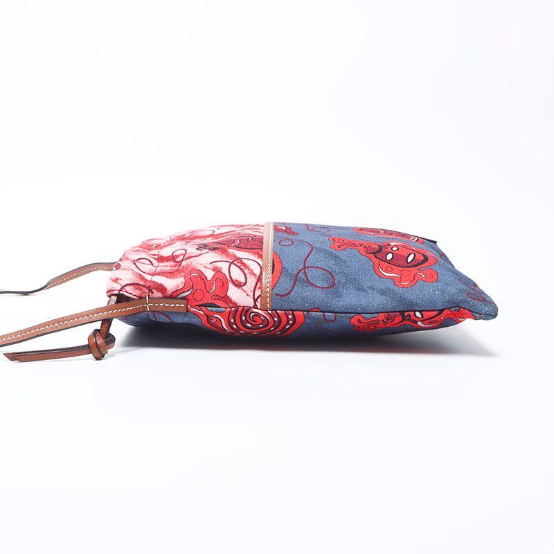 Loewe Shoulder Bag Paula's Ibiza Canvas Leather Anagram Blue Pink