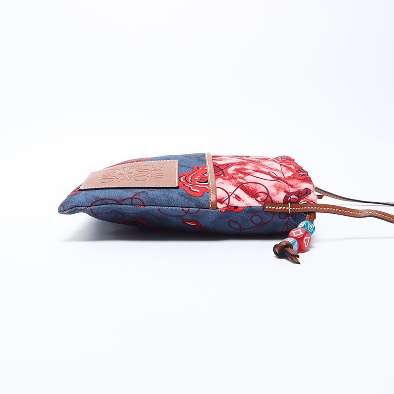 Loewe Shoulder Bag Paula's Ibiza Canvas Leather Anagram Blue Pink