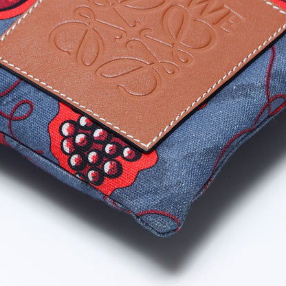 Loewe Shoulder Bag Paula's Ibiza Canvas Leather Anagram Blue Pink