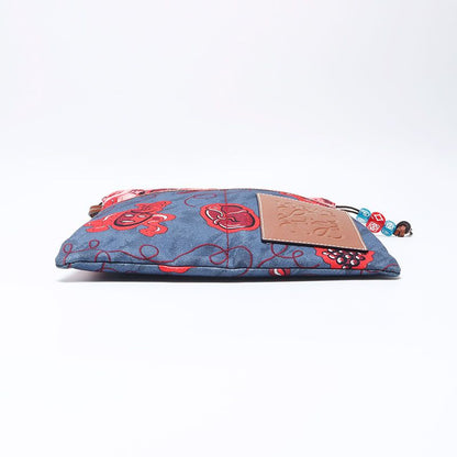 Loewe Shoulder Bag Paula's Ibiza Canvas Leather Anagram Blue Pink