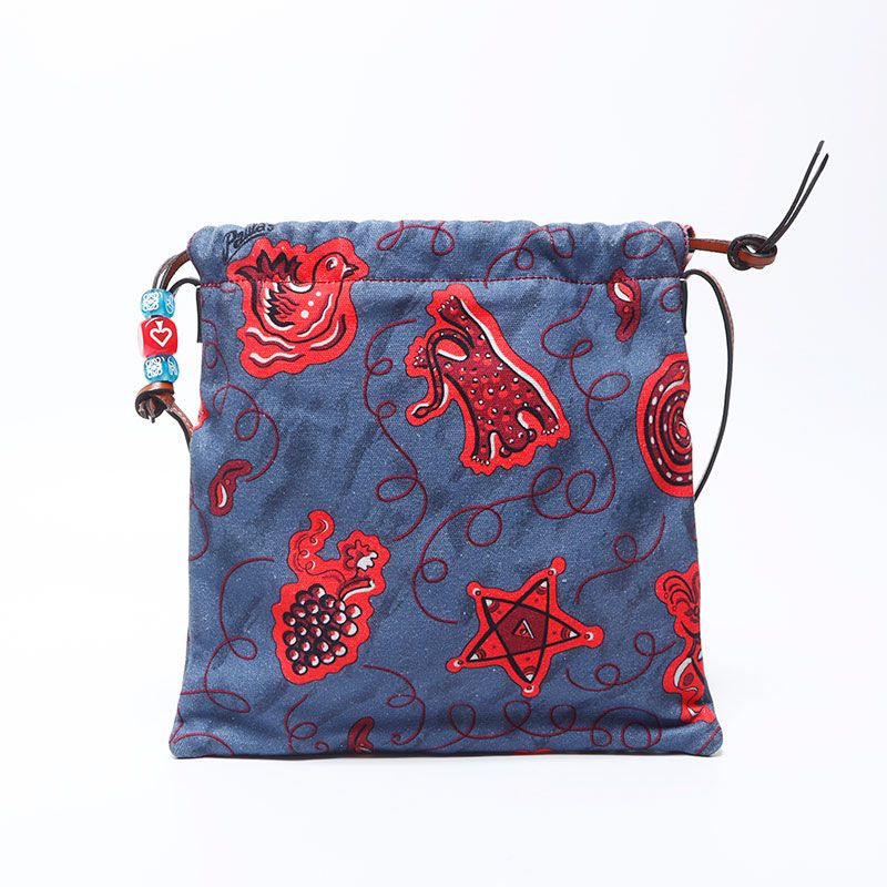 Loewe Shoulder Bag Paula's Ibiza Canvas Leather Anagram Blue Pink