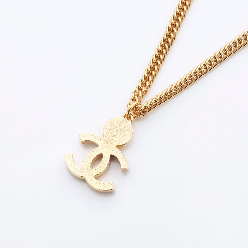 Chanel Necklace CC Logo Star Gold Blue