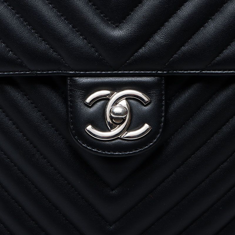 Chanel Backpack CC Logo Stitch Chevron