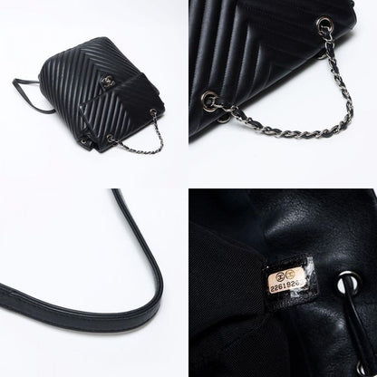 Chanel Backpack CC Logo Stitch Chevron