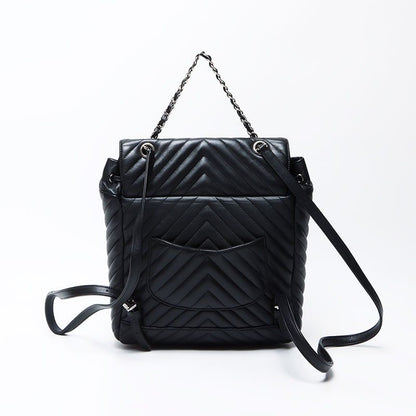 Chanel Backpack CC Logo Stitch Chevron