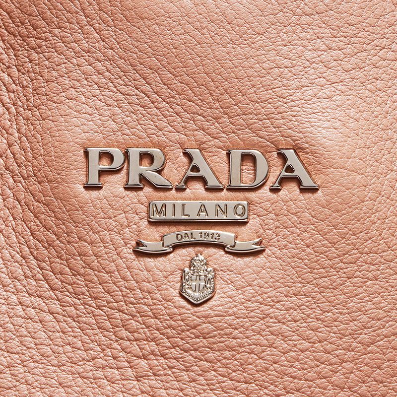 Prada Shoulder Bag 2-Way Leather Silver