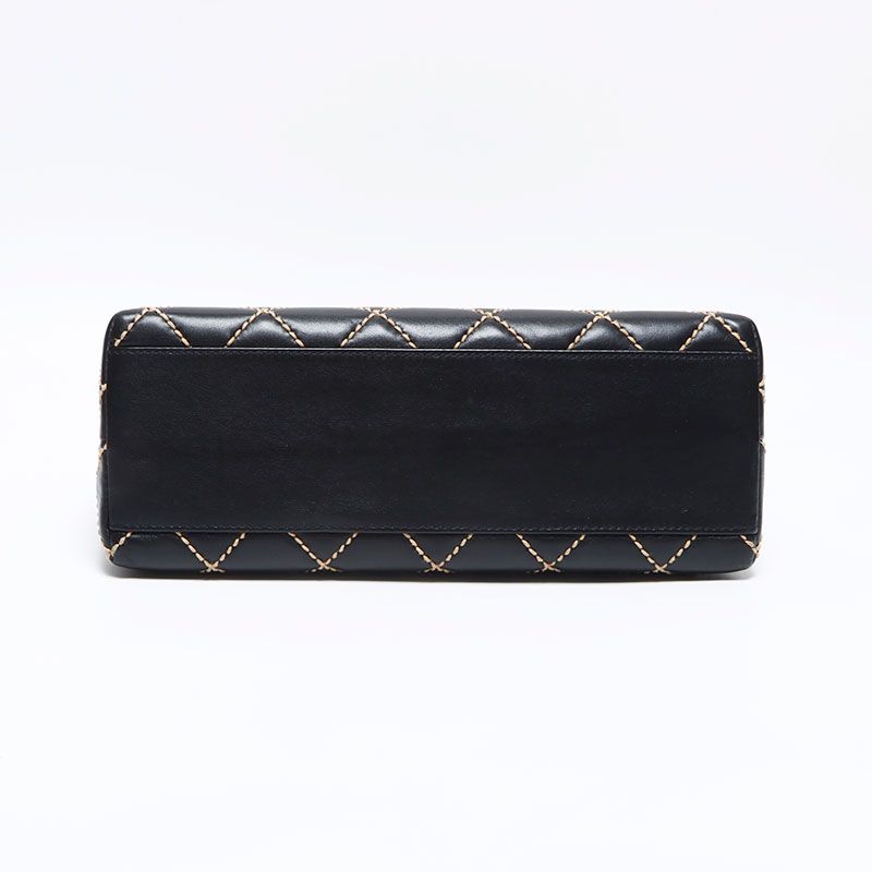 Chanel Handbag Lambskin Wild Stitch Top Handle Kelly