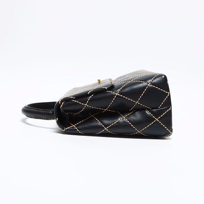 Chanel Handbag Lambskin Wild Stitch Top Handle Kelly