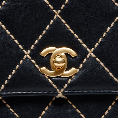 Chanel Handbag Lambskin Wild Stitch Top Handle Kelly