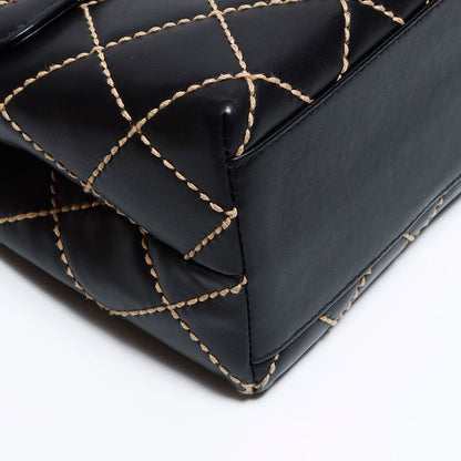 Chanel Handbag Lambskin Wild Stitch Top Handle Kelly