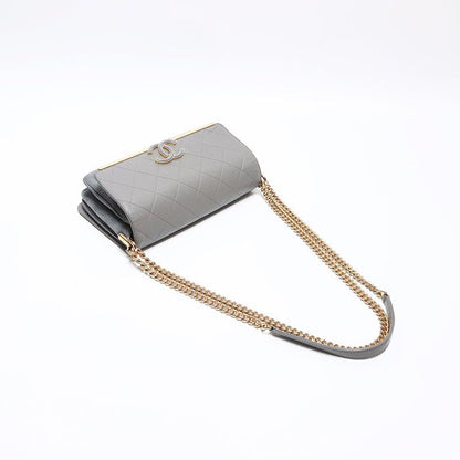 Chanel Shoulder Bag Caviar Leather Chain CC Logo