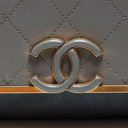 Chanel Shoulder Bag Caviar Leather Chain CC Logo