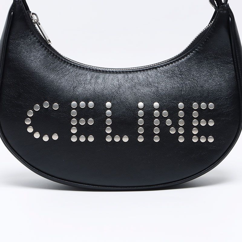 Celine Shoulder Bag Studded Logo Hobo