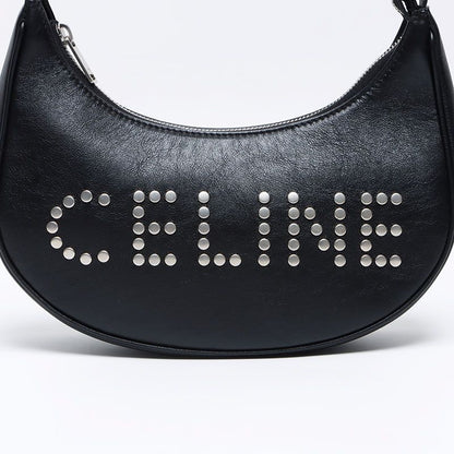 Celine Shoulder Bag Studded Logo Hobo