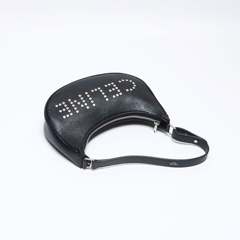 Celine Shoulder Bag Studded Logo Hobo