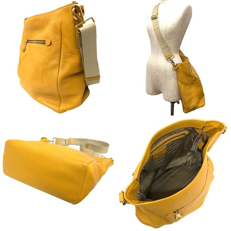 Prada Leather Shoulder-bag Yellow Aq12413