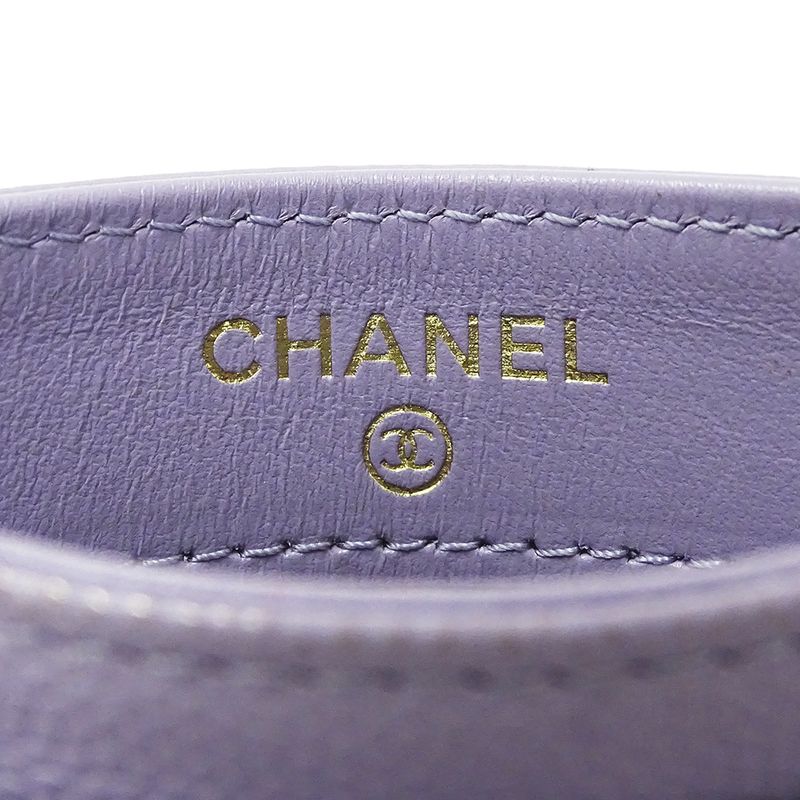 Chanel Card Case Matelasse Women's Brand Business Card Holder Pass Case Caviar
