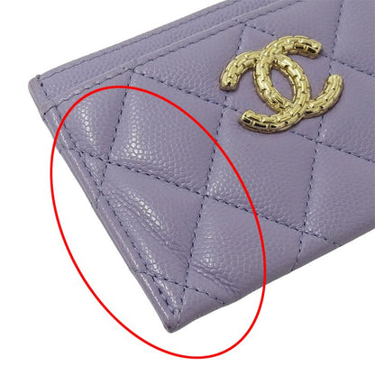 Chanel Card Case Matelasse Women's Brand Business Card Holder Pass Case Caviar