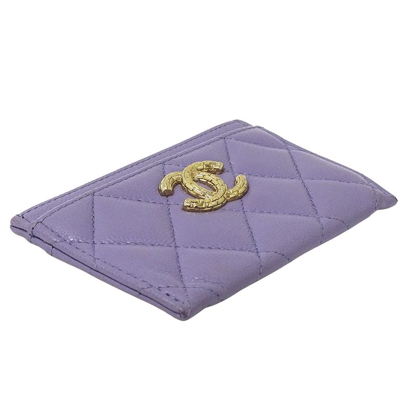 Chanel Card Case Matelasse Women's Brand Business Card Holder Pass Case Caviar