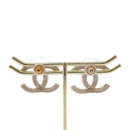 CHANEL Coco Mark Earrings Metal Strass Gold Women's