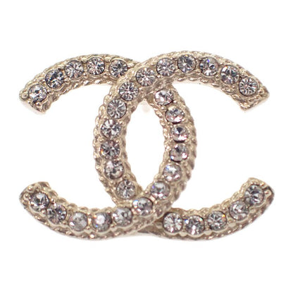 CHANEL Coco Mark Earrings Metal Strass Gold Women's
