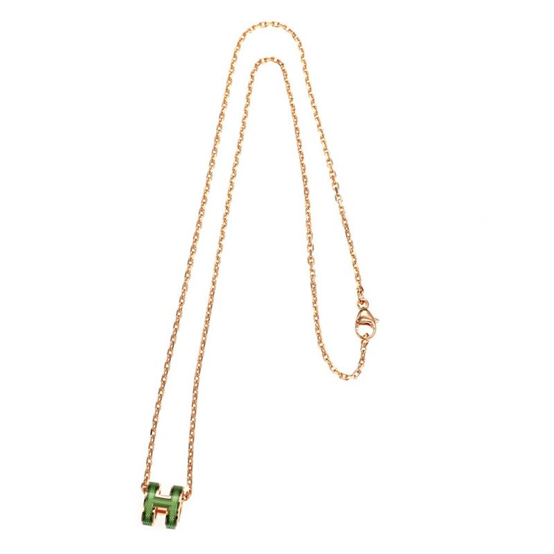Hermes Necklace Pop Ash Mini Splash Pendant H Veil Cricket Rose Gold
