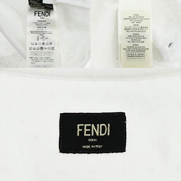 Fendi Pop-up Logo Dot Short Sleeve T-Shirt Fy0936 AH0 J XXL White 260121