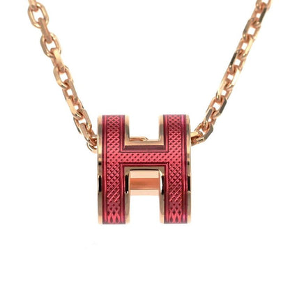 Hermes Necklace Pop Ash Mini Splash Pendant H Rose Azalea Rose Gold