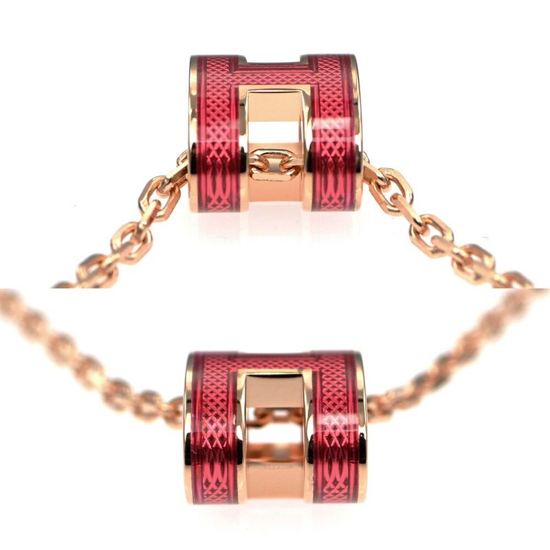 Hermes Necklace Pop Ash Mini Splash Pendant H Rose Azalea Rose Gold