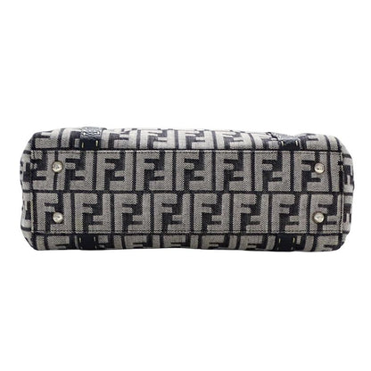 Fendi Bag Ladies Brand Tote Bag Handbag Zucca Selleria Mini Linda Canvas Gray