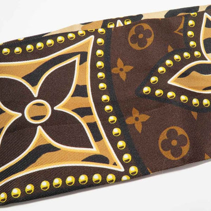 Louis Vuitton Bandeau World M70853 Scarf Brown Silk Accessory Women's