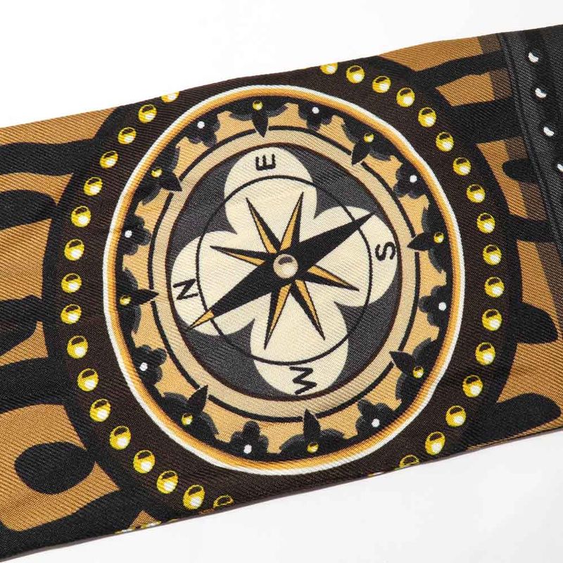 Louis Vuitton Bandeau World M70853 Scarf Brown Silk Accessory Women's