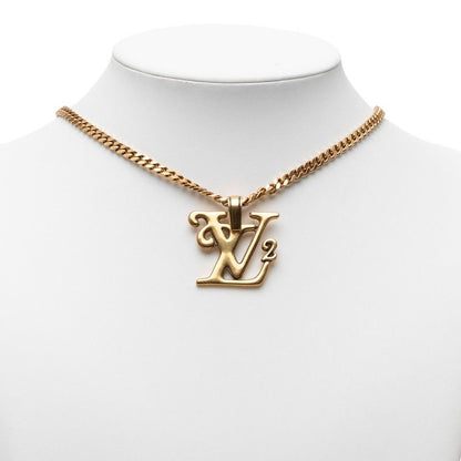 Louis Vuitton X NIGO Collier Squared LV Chain Pendant Necklace Gold Plated