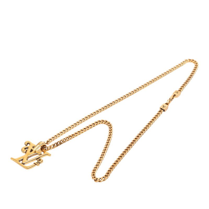 Louis Vuitton X NIGO Collier Squared LV Chain Pendant Necklace Gold Plated
