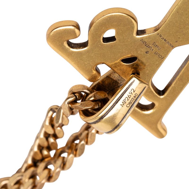 Louis Vuitton X NIGO Collier Squared LV Chain Pendant Necklace Gold Plated