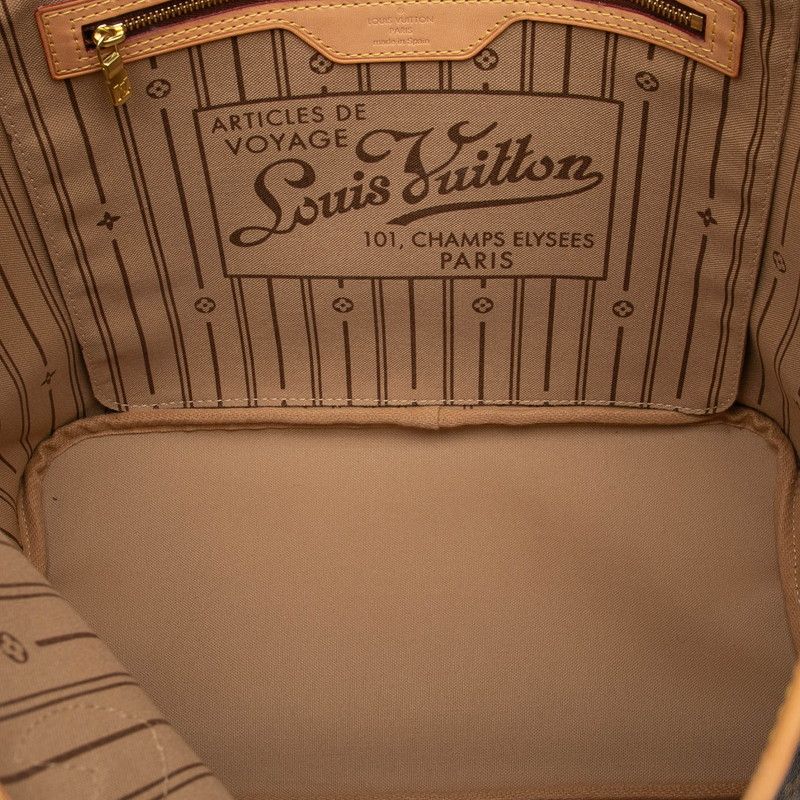 Louis Vuitton Monogram Neverfull MM Shoulder Bag Tote Bag M40156 Brown PVC