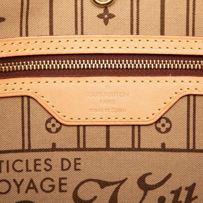 Louis Vuitton Monogram Neverfull MM Shoulder Bag Tote Bag M40156 Brown PVC