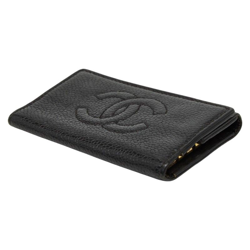 CHANEL Coco Mark Key Case 6 Rows Black Caviar Skin Ladies CHANEL