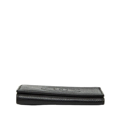 CHANEL Coco Mark Key Case 6 Rows Black Caviar Skin Ladies CHANEL
