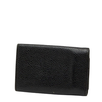 CHANEL Coco Mark Key Case 6 Rows Black Caviar Skin Ladies CHANEL