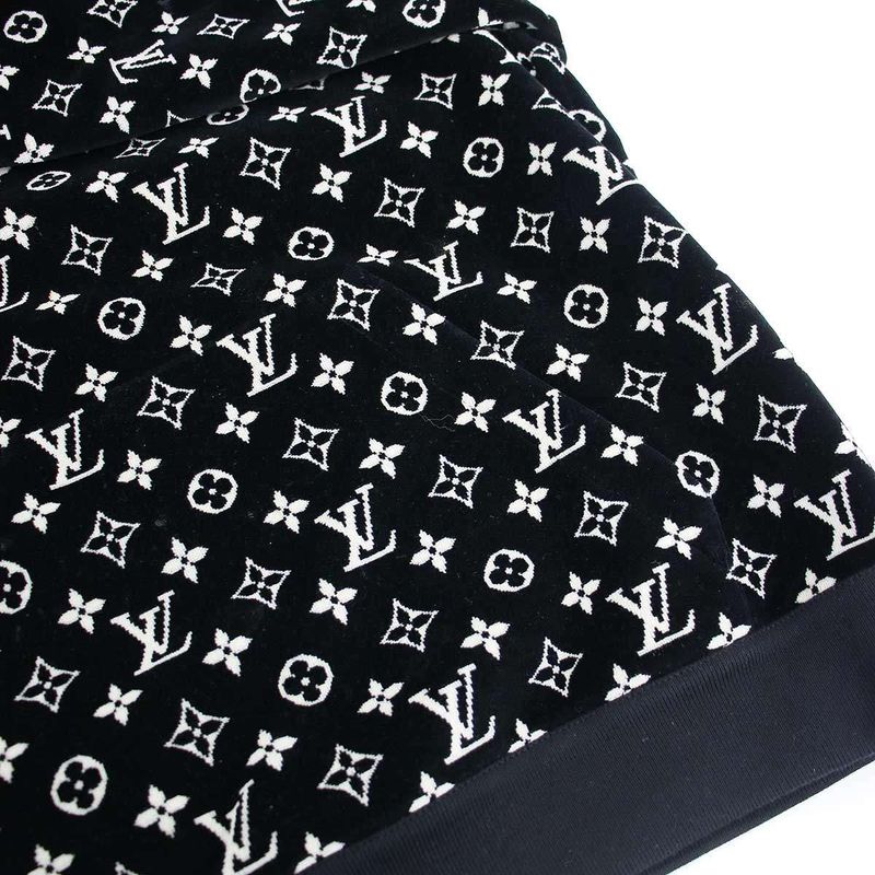 Louis Vuitton 23SS Monogram Taua Ring Velvet Hoodie Parka- RC3 Fost11 Black S