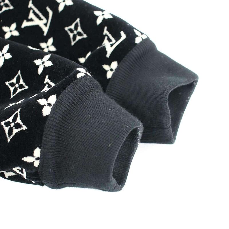 Louis Vuitton 23SS Monogram Taua Ring Velvet Hoodie Parka- RC3 Fost11 Black S
