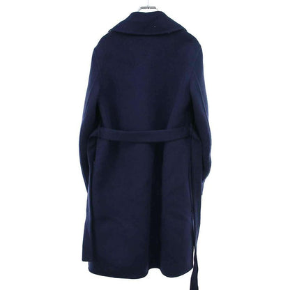 Christian DIOR Double Face Virgin Wool Belted Coat 110m36a1375 Navy - 40