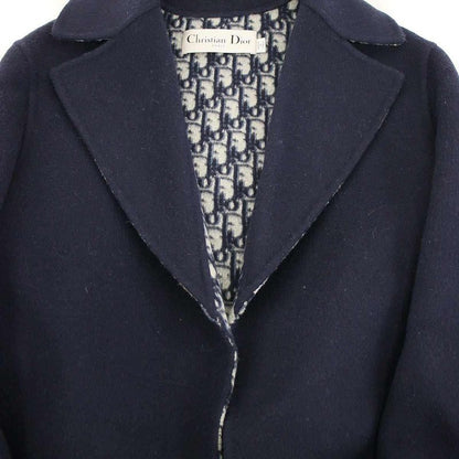 Christian DIOR Double Face Virgin Wool Belted Coat 110m36a1375 Navy - 40