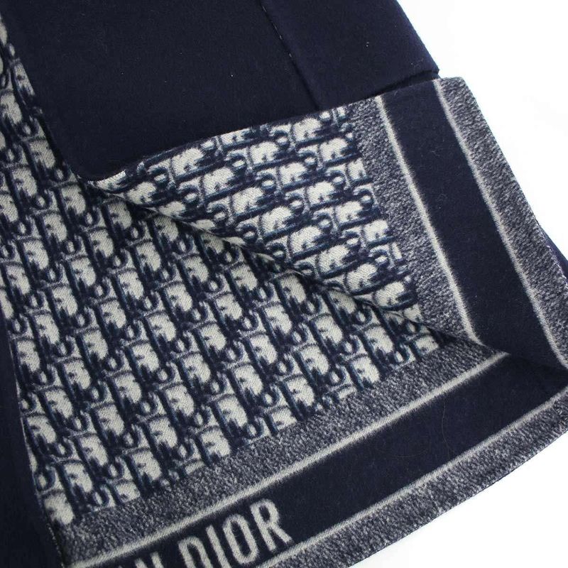 Christian DIOR Double Face Virgin Wool Belted Coat 110m36a1375 Navy - 40