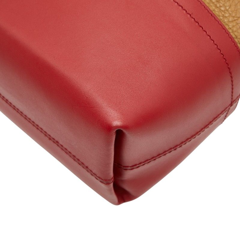 FENDI Selleria 8bn232 Red Brown Leather Ladies FENDI