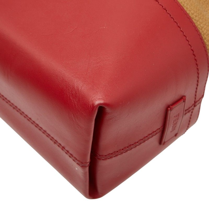 FENDI Selleria 8bn232 Red Brown Leather Ladies FENDI
