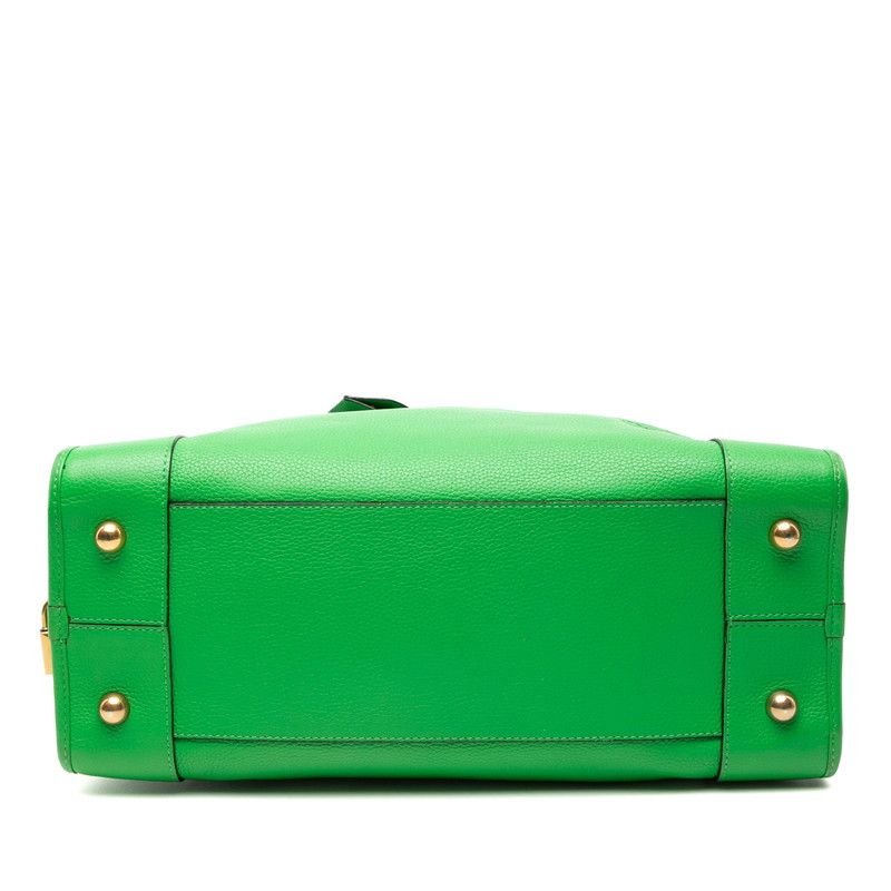 LOEWE Anagram Amazona 36 Green Leather Women's LOEWE