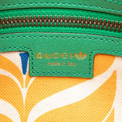 GUCCI X Adidas Body Bag Bum Bag 722141 Green White Leather Women's GUCCI