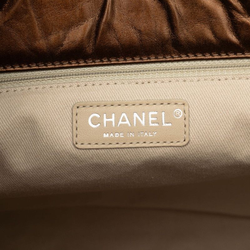 CHANEL 2.55 Matelasse Chain Shoulder Bag Bronze Brown Leather Women's CHANEL